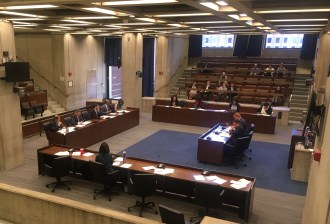 The Boston City Council hears testimony on the proposed 2020 Transportation Department budget in City Hall on May 7, 2019.