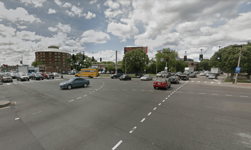 A Google Streetview image of Massachusetts Avenue at Melnea Cass Blvd.