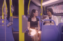 Rep. Ayanna Pressley,  U.S. Representative for Massachusetts's 7th congressional district, rides the MBTA's 1 bus in a 2018 campaign ad.