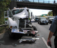 The aftermath of a truck crash on I-290 in Worcester.