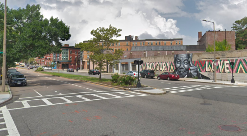 The "Roxbury Love" mural on Warren Street near Dale Street.