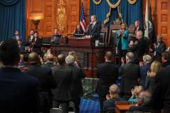 Governor Charlie Baker at the Massachusetts State House. Courtesy of the Office of the Governor.