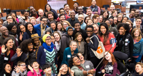 The Untokening (above, members in Atlanta) seeks to engage in engage in candid discussions about street safety, displacement / gentrification, community engagement and culture. Photo: Argenis Apolinario