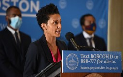 Dr. Karilyn Crockett, the City of Boston's new Chief of Equity, at a press conference on June 29, 2020. Courtesy of the Ciy of Boston.