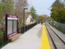 Easy commute, no place to live: the MTBA commuter rail station at West Hingham on the Greenbush Line.