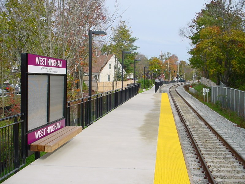 Easy commute, no place to live: the MTBA commuter rail station at West Hingham on the Greenbush Line.