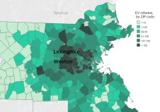 The Commonwealth's MOR-EV program, which pays $2,500 to residents who buy a new electric car, has paid out millions of dollars to households living in wealthy suburbs like Weston, Lexington, and Lincoln. Lower-income communities, by contrast, have received a much smaller fraction of the program's spending.