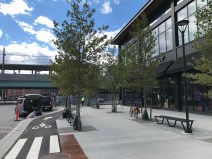 The new REI co-op in Cambridge is right next to the new Lechmere Green Line station (visible in the background of this photo) and the new Community Path.